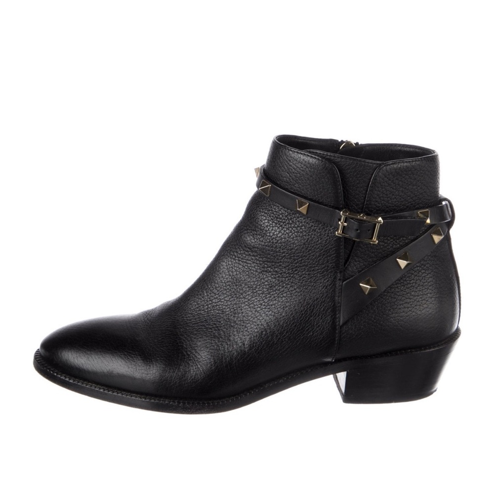 Valentino Leather Ankle Moto Boots